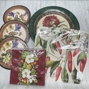 Assorted Michel Design Works Savoy Stewo Fashion Disposable Plates & Napkins Lot